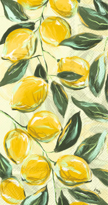 Boston International BI BF034100 Painterly Lemons Guest Towel