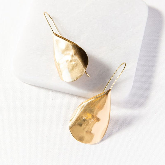 Ink + Alloy IA BRER1006 Brass Solid Organic Drop Earrings