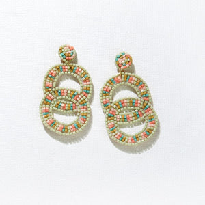 Ink + Alloy IA CBER0200 Monica Double Circle Bead Post Earring 2"