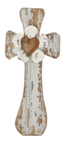 Creative Co-Op CCOP DA4924A Wood & Metal Cross Wall Décor with Floral Accent