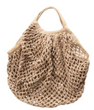 Creative Co-Op CCOP DF3612A  Cotton Crochet Market Bag 15"L x 10.5"H