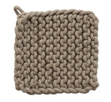 Creative Co-Op CCOP DF5469A  8" Square Cotton Crocheted Pot Holder