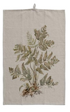 Creative Co-Op CCOP DF6730A Cotton & Linen Printed Tea Towel w/Botanical Image & Loop