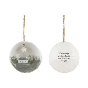 Two's Company TC Half Circle Porcelain Ornament