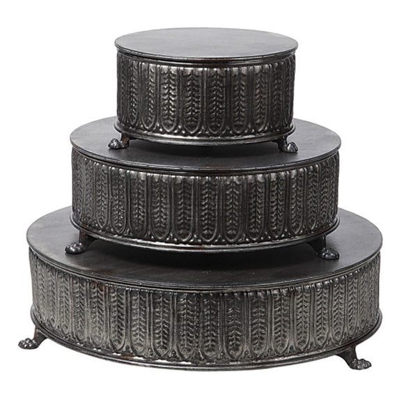 Creative Co-Op CCOP DE7271 Metal Round Pedestals Set of 3