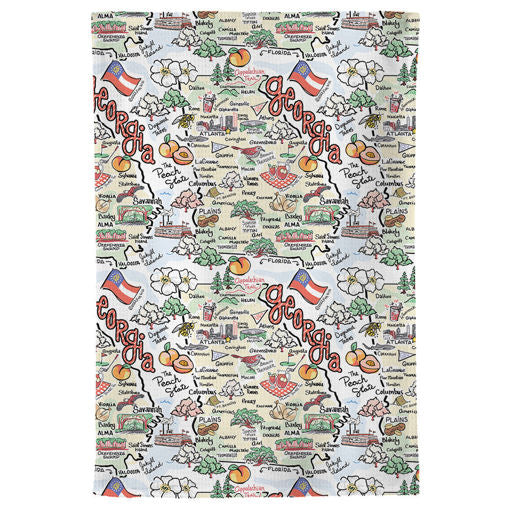 wet-it! Swedish Treasures WI FT-GA Fish Kiss Georgia Swedish Tea Towel