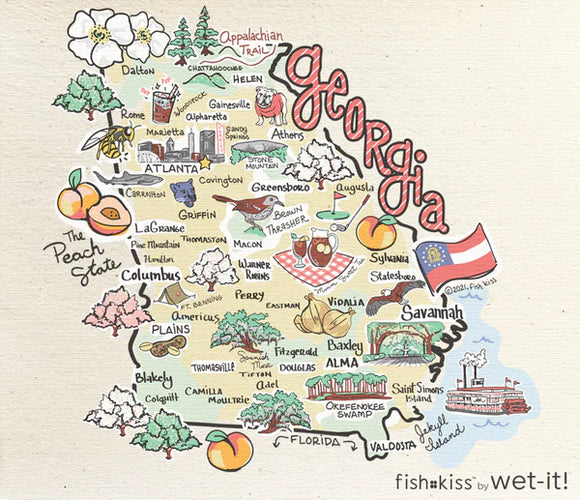 wet-it! Swedish Treasures WI FW-GA Fish Kiss Georgia Swedish Cloth