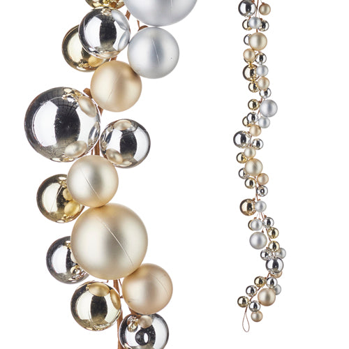 Raz Imports RZ G4116150 4' Champagne & Silver Ball Garland