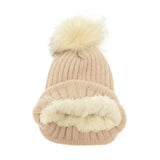 Joy Accessories JA G9874 Single Cable Pom Pom Hat, Ivory