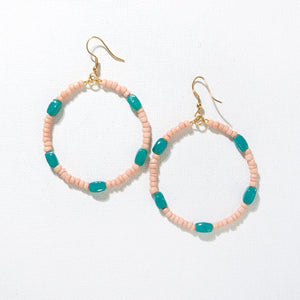 Ink + Alloy IA GZER0100 Glass Bead Hoop Dangle Earrings