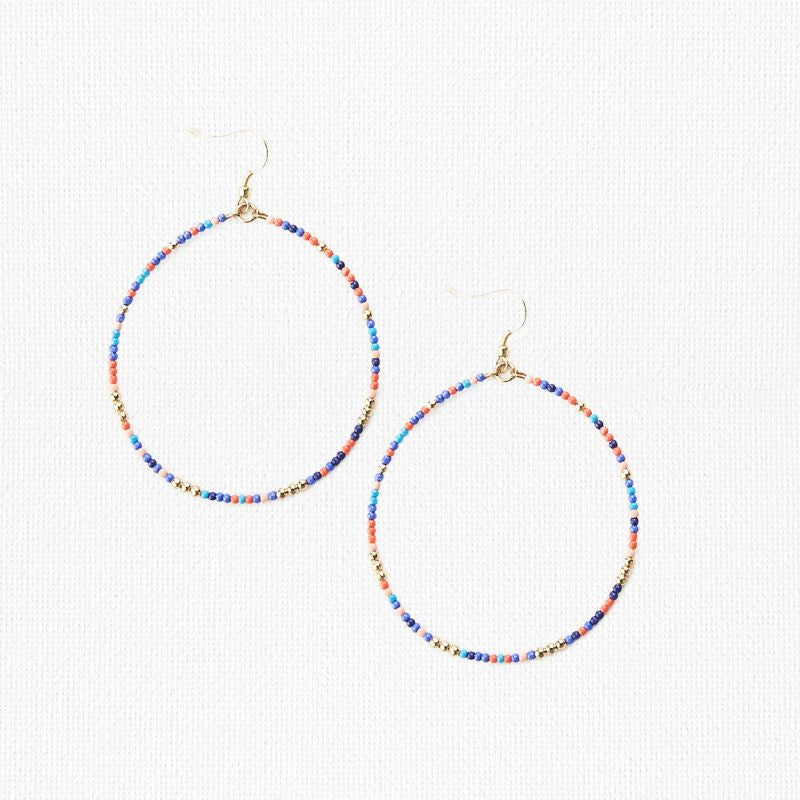 Ink Alloy IA GZER0400xx Seed Bead Hoop Dangle Earrings