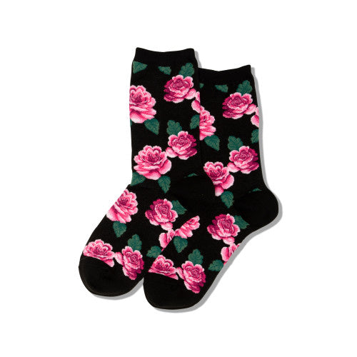 Hot Sox HS HO000861 Women's Rose Print Crew Sock