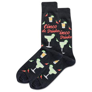 Hot Sox HS HSM10166 Men's Cinco de Drinko Crew Socks