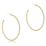 eNewton Design 26 EBECL125PHG2 Beaded Classic 1.25" Post Hoop - Gold - 3 Sizes