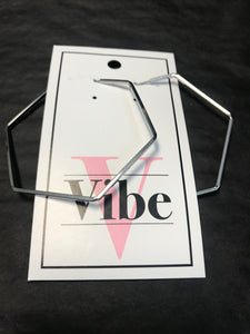 Vibe Jewelry VJ VE3242-10 Silver Five Sided Circle Earrings