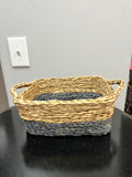 Mud Pie MP 4265504xx Rattan w/Blue Baskets