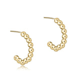 eNewton Design 26 EBECL1PHG2 Beaded Classic 1" Post Hoop - Gold - 3 Sizes