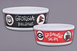 Magnolia Lane ML 20168 UGA Melamine 2 Bowl w/ Lids Set