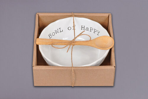 Magnolia Lane ML 38008 Bowl of Happy Bowl & Spoon Set