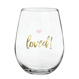 Creative Brands CB J1377 Heartfelt Stemless Wine Glass