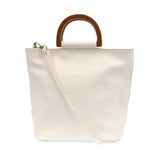 Joy Accessories JA L8078xx Lily Woven Wood Handle Tote