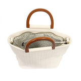 Joy Accessories JA L8078xx Lily Woven Wood Handle Tote