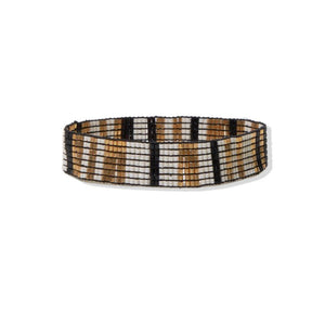 Ink + Alloy IA LXBR0330 Vertical Lines Small Luxe Stretch Bracelet