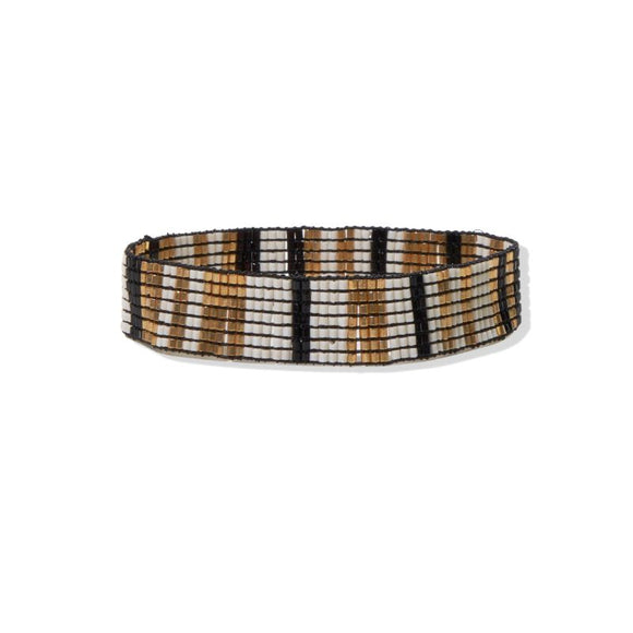 Ink + Alloy IA LXBR0330 Vertical Lines Small Luxe Stretch Bracelet