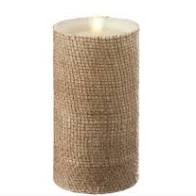 Liown 17965 Flameless Candle - Ivory/Burlap