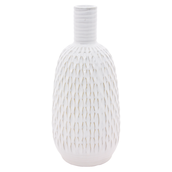 WT Collection WTC PAF1125 Tall White Textured Vase