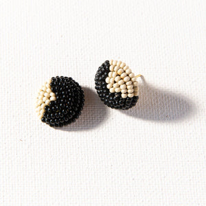 Ink + Alloy IA PSER0201BW Black & White Button Post Earring.5"