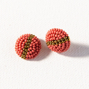 Ink + Alloy IA PSER0201TC Terra Cotta Gold Button Post Earring .5"