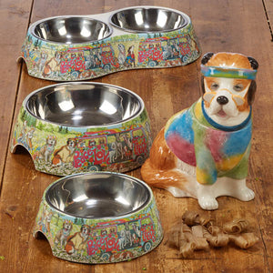 Certified International CI 28272 Peace, Love & Treats Double Serve Pet Bowl