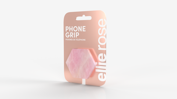 Ellie Rose ER CPG-0052H Crystal Phone Grip - Rose Quartz Holographic