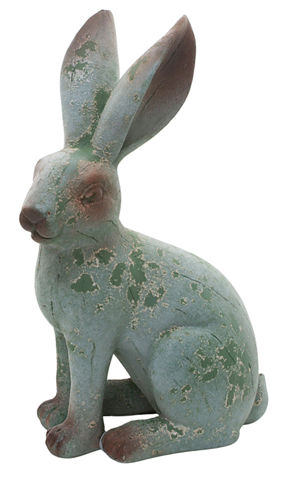 WT Collection WTC RAF24089 Gray & Green Resting Resin Bunny