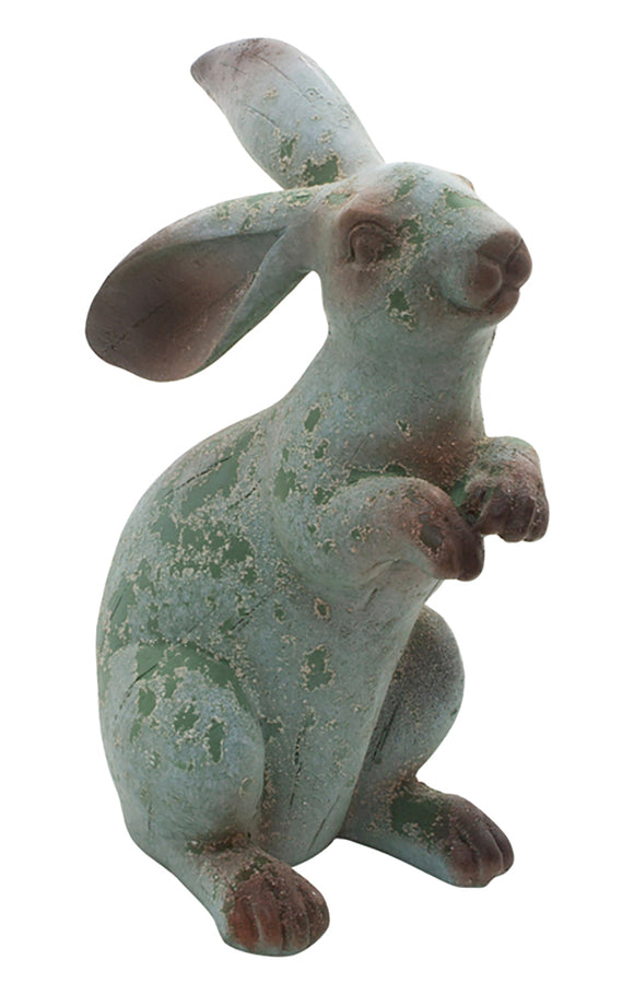 WT Collection WTC RAF24090 Gray & Green Standing Resin Bunny