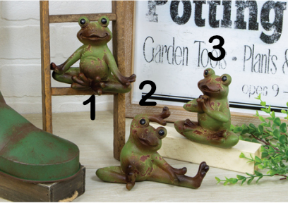 WT Collection WTC RAF24108-3A Resin Yoga Frogs