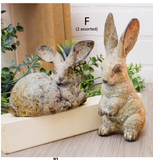 Wing Tai Trading WTT RAF24767-2A Resin Rustic Rabbits
