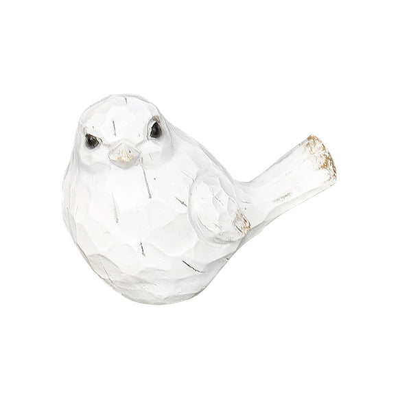 WT Collection WTC RAF34009 Little Antique White Resin Bird Standing