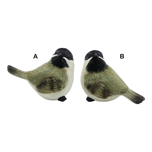 WT Collection WTC RAF34013-2A Green & Cream Resin Chickadees