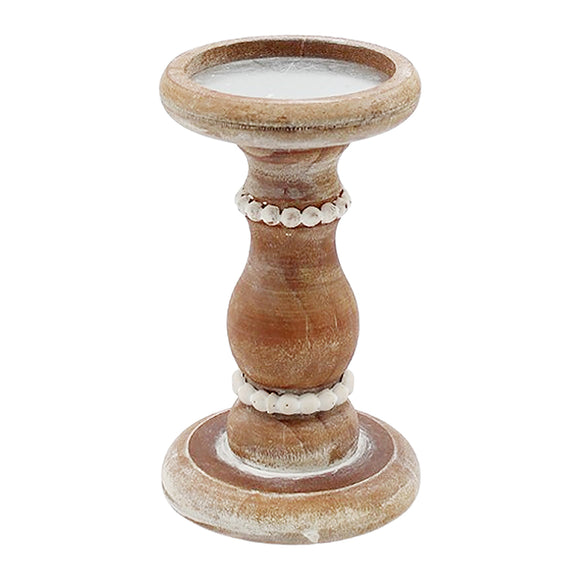 Wing Tai Trading WTT WAF34152 Medium Wood Candle Holder