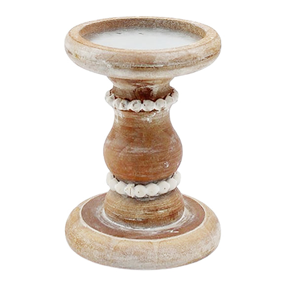 WT Collection WTC WAF34153 Short Wood Candle Holder