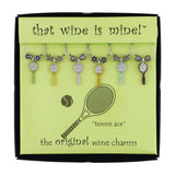 Leading Ware Group LWG WT-1658P Tennis Racquets Wine Glass Charms, Painted