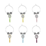 Leading Ware Group LWG WT-1658P Tennis Racquets Wine Glass Charms, Painted