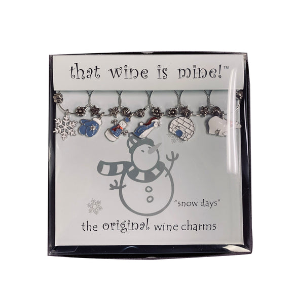 Leading Ware Group LWG WT-1663 Snow Days Wine Glass Charms, Painted