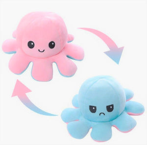 Queens Designs QD Plush Mood Soft Toy Reversible Octopus
