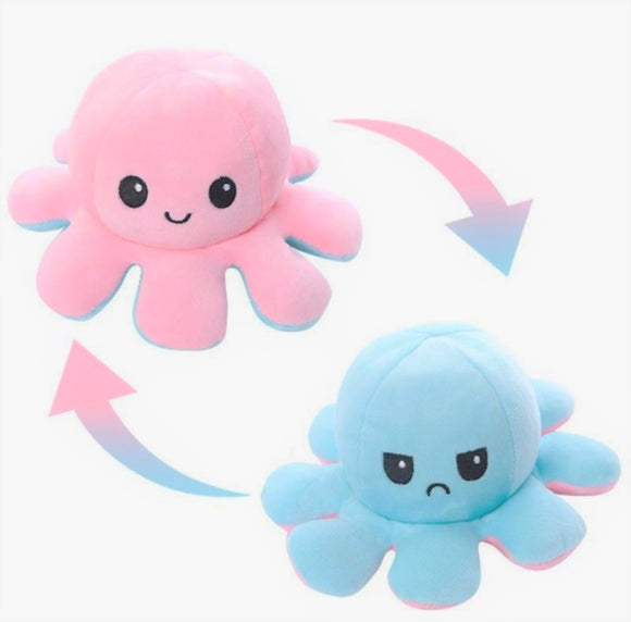 Queens Designs QD Plush Mood Soft Toy Reversible Octopus