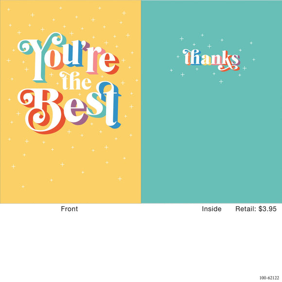Design Design DD 100-62122 You're the best Thanks Card