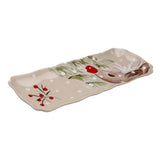Casafina Stoneware CF DF625-LIN "Deer Friends" Rectangular Tray, Linen