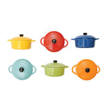 Creative Co-Op CCOP DE7145Axx Stoneware Mini Baker with Lid - 6 Colors